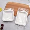 Pulpa de caña de azúcar degradable plato cuadrado de papel para pastel desechable plato para pastel de cumpleaños mayoreo bandeja 21 clientes con la misma base