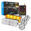 Luz Led Azul Intermitente de Rejilla para Coche, Set de 4 Luces Led Intermitentes Uno a Cuatro con Cambio de Múltiples Modos