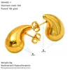 Pendientes Redondos Gruesos Huecos con Forma de Gota de Agua Transfronterizos Europeos y Americanos para Mujer, Pendientes Versátiles de Gama Alta de Nicho, Fabricante, Venta al por Mayor