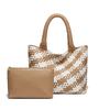 Texted Hand-woven Bag Casual Grande Capacidade Tote Bag Verão Nova Moda Comuting All-match Bolsa de Ombro para Mulheres