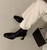 Botas femininas estilo Melard, nova coleção outono/inverno 2026, com salto plataforma moderno, bico quadrado estilo coreano, elásticas, botas justas, tornozeleiras de salto alto