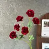 Flores artificiales, arreglo de peonías de 6 cabezas, estilo jardín de Monet, para decoración de salón de bodas, fotografía floral y decoración del hogar; flores artificiales al por mayor
