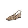 Zapatos de Tacón Alto Redondos Trenzados de Color Bloque Elegantes Franceses de 5 cm Sandalias de Verano Nuevas Transpirables con Punta Cerrada y Correa para Falda