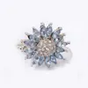 Anillo de girasol con incrustaciones de circón azul claro Huajie transfronterizo explosiones anillo de moda europea y americana para mujer salida de fábrica