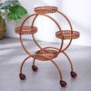 Prateleira de flores Sala de estar Andar de pé Varanda Flor rack Multi-camada Rodas redondas Mobile Iron Art Rack Flower Pot Rack