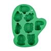 8 pares de guantes y calcetines de muñeco de nieve de árbol de Navidad, molde de silicona blanca para pastel de limosna, molde de alimentos complementarios, molde para pastel de arroz