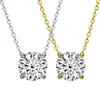 Cadena para Clavícula de Acero de Titanio con Estrella de Cuatro Puntas y Diamante Único Minimalista Zirconia Blanca Conservante del Color Joyería Lujo Ligero Gama Alta Brillante Collar de Alta Transparencia