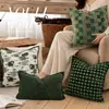 Funda de Cojín para Sofá de Sala de Estar Verde Retro Funda de Almohada Cubierta para Cojín de Tiro para Dormitorio Mesita de Noche Ventana Saliente Funda de Cojín Lumbar