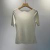 Camiseta Básica de Lana 100% Ultra Fina Hilo Yangzi Shimadzu Calibre 18 Sin Costuras Manga Corta Cuello Redondo para Mujer