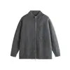Suéter Retro Japonés Grueso de Doble Cremallera para Otoño e Invierno Unisex Ropa de Punto Urbana Chaqueta Cardigan para Pareja