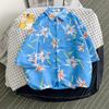 Camisa Masculina Camisa Havaiana com Flores Masculina Estilo Retrô Hong Kong Solta Camisa Floral de Manga Curta para Férias na Praia Tendência para Casal