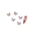Celebridad de Internet Arte de Uñas Joyería de Aleación al por Mayor Blanco Rosa Aurora Fantasma Cristal Mariposa Decoración Estéreo para Uñas DIY