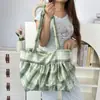 Bolsa de Ombro Sub-Fofa Estilo Ins Coreano Bolsa Carteiro Retrô de Grande Capacidade Bolsa Tote Bolsa para Roupas de Aula de Trabalho de Estudante para Mulheres