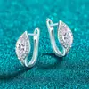 Pendientes de botón Xindeyi S925 de plata pura con moissanita completa para mujer, incrustación en forma de marquesa, exquisitos, elegantes y de alta gama