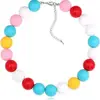 Amazon 10 Cor Rosa Mista Corrente de Suéter Bola Acrílica Moda Infantil Feminino Colar