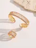 Europeo y Americano Transfronterizo Nuevo de Gran Venta Personalidad Exagerada Set de Anillo de Pulsera Abierta de Diamantes Completos Pulsera Hueca Joyería de Celebridad de Internet