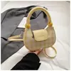 Bolsa de Ombro Estilosa para Axila Feminina 2025 Nova Bolsa de Ombro Xadrez Elegante com Acabamento de Luxo, Bolsa Transversal Estilosa para o Dia a Dia