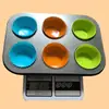 Luitai ferramentas de panificação separador de creme colher de medição silicone muffin copo terno 12 buracos de aço inoxidável placa de bolo silicone