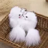 Colgante de Bola de Piel de Zorro Pequeño Blanco Puro Ins Accesorio para Bolso de Felpa Llavero de Coche Muñeca Pequeña Estilo Chino Regalo