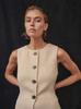 Traje elegante de estilo francés color albaricoque, chaleco largo de cuello redondo, cárdigan profesional de verano para mujer, shorts de dos piezas, ropa de mujer transfronteriza