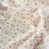 Tejido de gasa de doble capa de algodón para bebé con estampado floral pequeño estilo coreano, tejido crepé, material para pijamas infantiles, mantita de arrullo