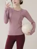 Camiseta deportiva de manga larga para mujer, corte ajustado, de secado rápido, adecuada para fitness, senderismo, running, yoga, top versátil