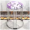 Mesa de jantar de 46 cm de altura com estrutura de aço reforçada, design popular, aço inoxidável espessado e reforçado, banqueta alta estilosa para uso doméstico, banqueta redonda