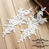 Renda renda acessórios branco osso de boi par flor véu vestido de noiva feito à mão DIY flor roupa joia para cabeça material
