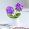 Día del Maestro Maceta Tejida Flor Artificial Acabados Adornos Decoración Hogar Amigos Mejor Amigo Regalos Regalo Flores en Maceta