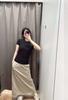 Roupas femininas japonesas simples primavera/verão 2024 nova saia longa elástica alta saia dividida absorvente de suor secagem rápida l468805