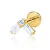 Brincos de Zircônia em Formato de V de Liga de Titânio F136 Personalizados Joias Piercing Corporal Feminino Lábio Unha Nariz Joias Cabeça