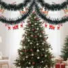 Cinta Navideña Espesa de 2m Caricatura de Campana Anciano Borde Blanco Tira de Piel Cinta Decoración Árbol de Navidad Adorno Colgante DIY Flor de Tirar