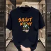 Atacado Exportador Fabricante Camiseta de Verão Simples Confortável Jovem Estampa de Urso Americano Manga Três Quartos Gola Redonda
