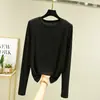 Camiseta Base de Modal Manga Larga para Mujer Corte Ajustado Ropa Interior Otoño Top Cuello Redondo Nuevo 2024 Primavera y Otoño Estilo Occidental