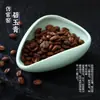 Bandeja de pesagem de grãos de café Tang Song, colher medidora de grãos, bandeja de pesagem de grãos de café estilo italiano para preparo manual, recipiente medidor de grãos de cerâmica, bandeja receptora de grãos