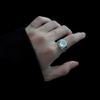 Anillo de ágata con gema blanca de diseño nicho para hombres y mujeres parejas sentido de alta gama anillo de dedo de comida anillo de moda apertura ajustable