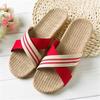 Pantuflas de Lino de Verano para Casa Hombres y Mujeres Cuatro Estaciones Hogar Algodón Lino Pareja Interior Antideslizante Silenciosas para Piso Casa Pantuflas Frescas