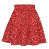 Saia Curta Estampada de Cintura Alta Feminina, Estilo Shein, Saia Curta A-Line Floral Pequena, Estilo Europeu e Americano, Cintura Alta e Emagrecedora