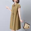 Vestido 2024 nuevo de verano para mujer, talla grande, suelto, que cubre el vientre, adelgazante, estilo francés, elegante vestido camisero, vestido fino para madre.