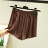 Pantalones cortos de seguridad anti-exposición para mujer para primavera y verano, tela modal delgada, con bordes de volantes, adecuados para usar en casa y dormir, pantalones cortos de tres cuartos