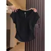Estilo Nuevo de Verano 2025 Moda Francesa Azul Delgado Camiseta de Manga Corta Traje de Dos Piezas con Elegante