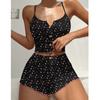 Transfronterizo Amazon AliExpress Nuevo Lindo Estampado Ropa de Casa Jacquard Canalé Cómodo Traje de Pijama con Tirantes