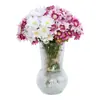 Flores de crisântemo artificiais da série roxa para decoração de salão de banquetes de casamento, flores artificiais para palco de hotel e arranjos de corredor