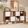 Estantería, armario de almacenamiento para el hogar, mueble bajo, armario de almacenamiento de rejilla de pie, estantería combinada, estante de almacenamiento multicapa para sala de estar