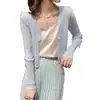Cárdigan de Punto para Mujer Delgado Verano 2025 Chaqueta de Seda Helada Camisa de Aire Acondicionado Falda de Tirantes con Protección Solar Blusa Top