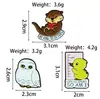 Búho Animal de Dibujos Animados Pato Amarillo Pequeño Broche Lindo Decoración de Letras Creativas Accesorios para Mochila Insignia de Metal