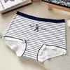 Calzoncillos tipo bóxer para mujer de algodón puro con temática de osos estilo colegio británico, entrepierna extendida, 10A Antibacterianos, No apretados, Tallas Grandes, Panties de Ángulo Plano
