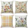 Chegada Nova da Amazon Capa de Almofada Estampada com Flores para Plantio Primavera Decoração Simples para Interior Almofada de Sofá Conjunto Almofada de Carro