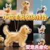 Colgante Creativo de Dibujos Animados para Guardar Pelo de Mascota Perro Golden Retriever Llavero de Almacenamiento Encanto para Bolso Cápsula Colección Conmemorativa