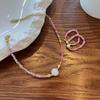 Colar Yuanyou Ágata Vermelha Pérola Natural Barroca Vintage Moderno Novo Estilo Chinês Pedra Natural Pingente Feminino